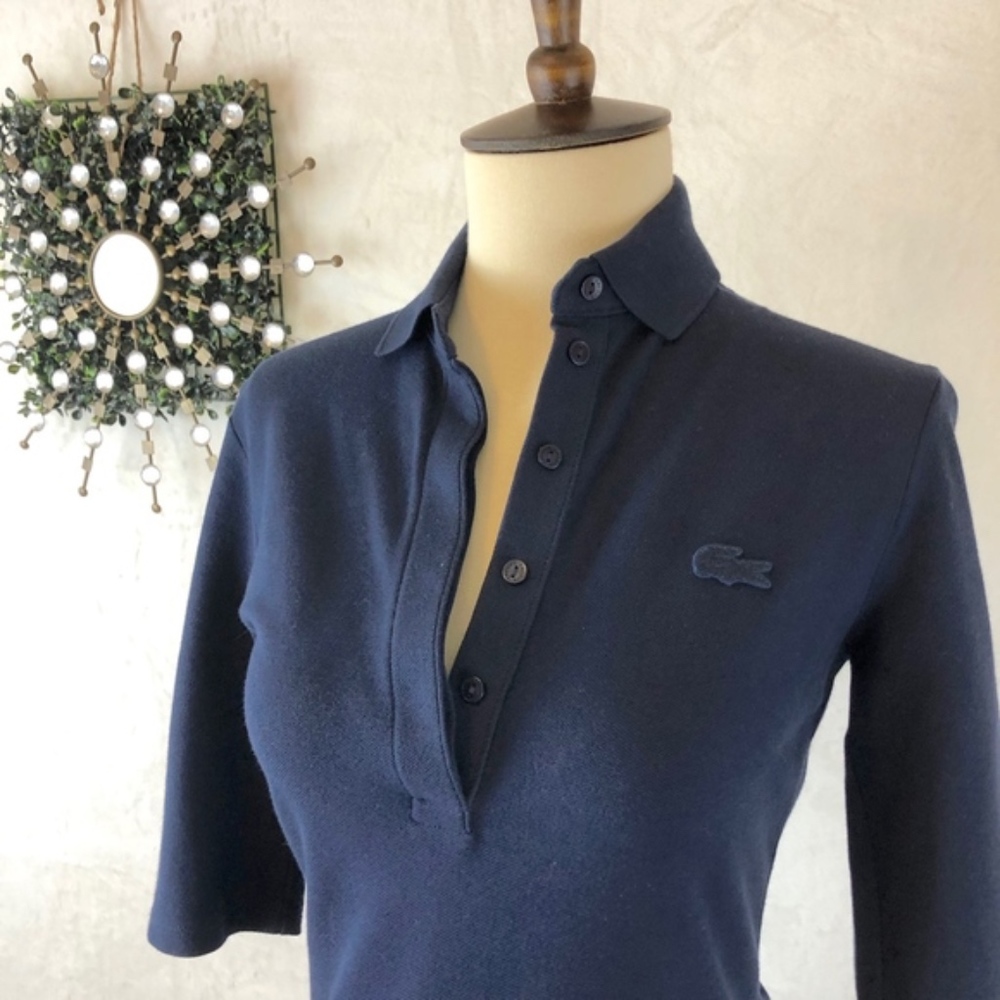Lacoste 3/4 Sleeve Polo Pique Dress